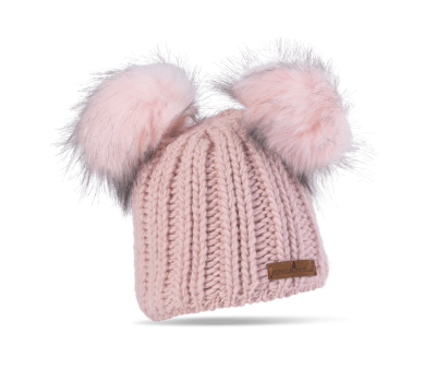 Doppel Bommel Mütze (rose ohne Bommel)