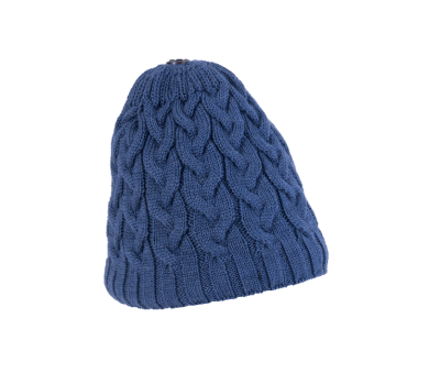 Mütze Prag (Merino Wolle blau)